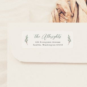Winter Pine Elegant Script Calligraphy Family Name