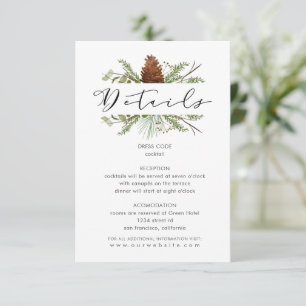 Winter Pine Forest Greenery Reception Enclosure Card