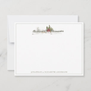 Winter Pine Forest Minimalist Note Card