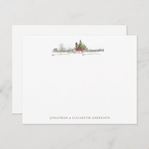 Winter Pine Forest Minimalist Note Card