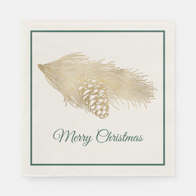 Winter Pine Holiday Napkin (Front)