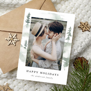 Winter Pine   Holiday Photo Card