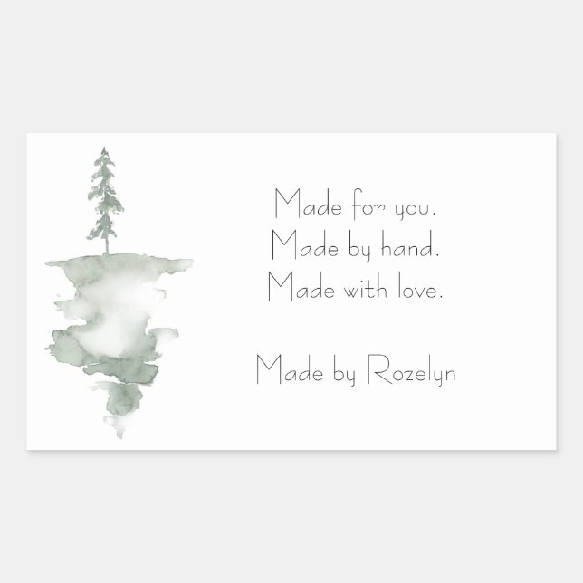 Winter Pine Holiday Rectangle Stickers (Front)