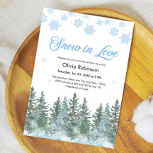 Winter Pine Snow in Love Snowflakes Bridal Shower
