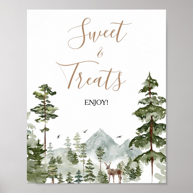 Winter Pine Tree Adventure Awaits Sweet & Treats Poster (Front)