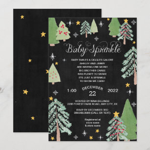Winter Pine Tree Baby Sprinkle Invitation