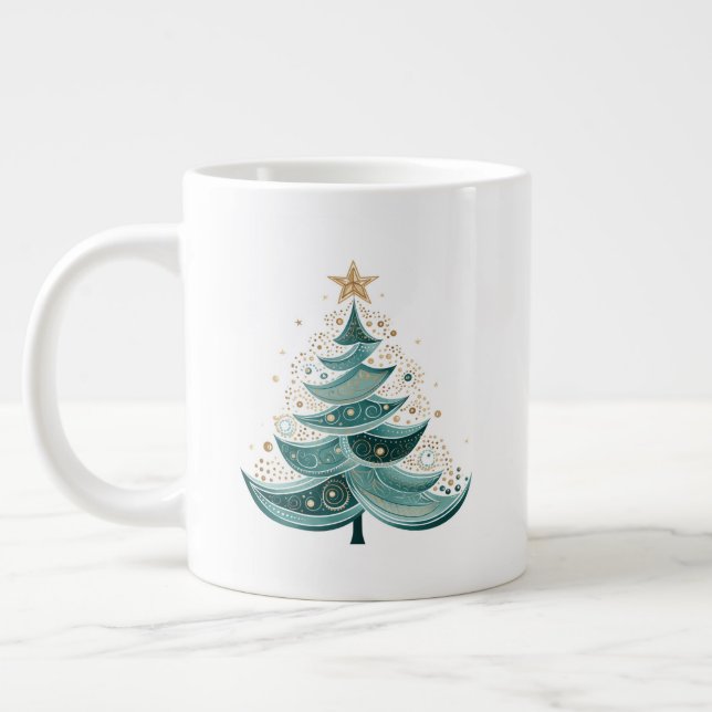Winter Pine Tree Christmas Coffee Mug (Left)