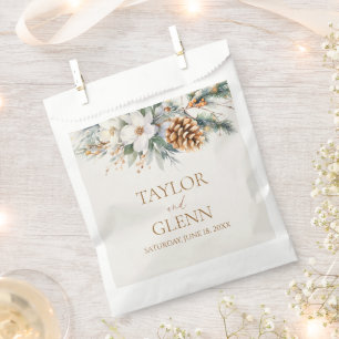 Winter Pine Tree Flower Floral Garden Wedding Favour Bag