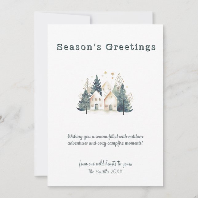 Winter Pine Tree Forest Christmas Holiday Black (Front)