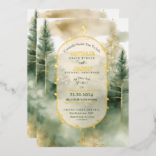 Winter Pine Tree Forest Monogram Wedding 