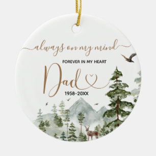 Winter Pine Tree In Loving Memory of Dad Ceramic Ornament