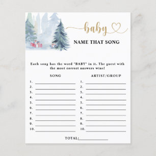 Winter pine tree Name that song baby shower game