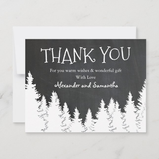 Winter Pine Tree Thank You Card (Front)