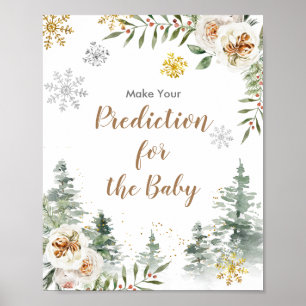 Winter Pine Trees Floral Predictions for baby Poster