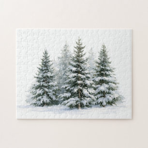 Winter Pine Trees Jigsaw Puzzle