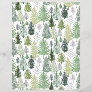 Winter Pine Trees Paper Sheet