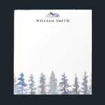 Winter Pine Trees Personalized  Notepad<br><div class="desc">Watercolor winter pine trees personalized notepad.</div>