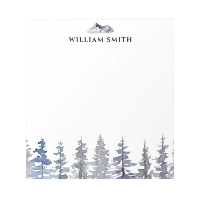 Winter Pine Trees Personalized  Notepad (Front)