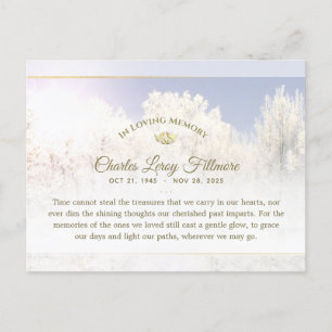 Winter Pine Trees Sympathy Thank You PostCard
