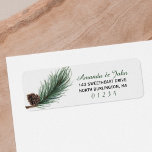 Winter Pine Watercolor | Return<br><div class="desc">Winter Pine Branch and Pinecone Watercolor Small Return label. Perfect for your winter wedding or a woodland wedding or for the Winter Christmas Holidays. Original hand painted watercolor artwork of a closeup Pine Needles / Branch with Small Pinecone. Colours are in different rustic shades of greens and browns. For enquiries...</div>