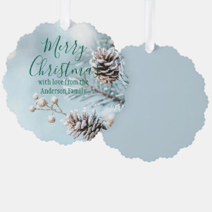 Winter Pinecone Christmas Ornament Card