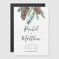 Winter Pinecone Watercolor Save The Date