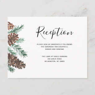 Winter Pinecone   Wedding Reception Details Enclosure Card