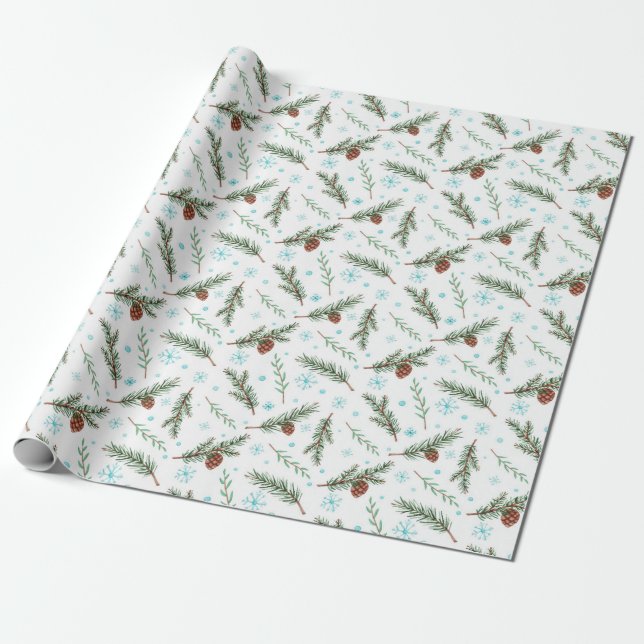 winter pinecone wrapping paper (Unrolled)
