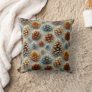 Winter Pinecones Harmony Throw Pillow