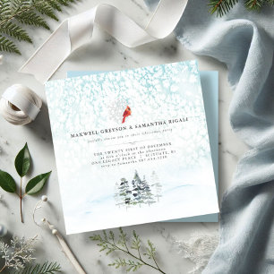 Winter Pines Customizable Christmas Party Invitation