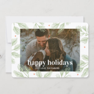Winter Pines Modern Holiday Photo Card