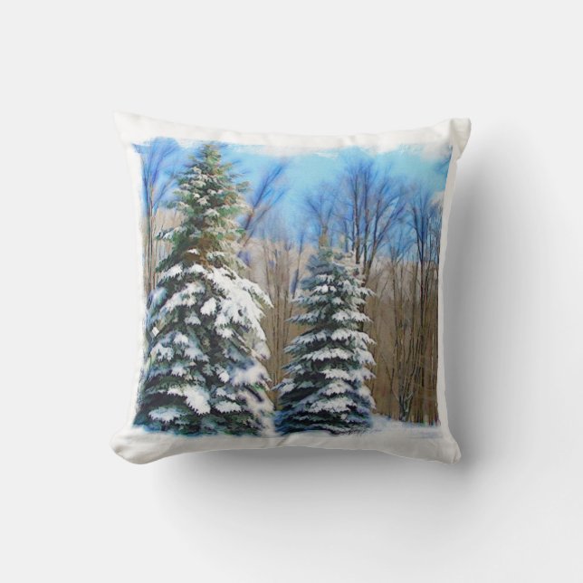 Winter Pines Pillow (Front)