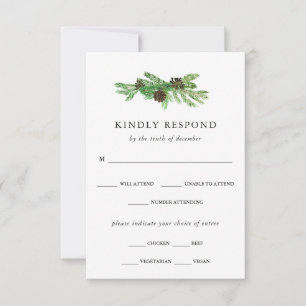 Winter Pines Wedding   Meal Choice RSVP