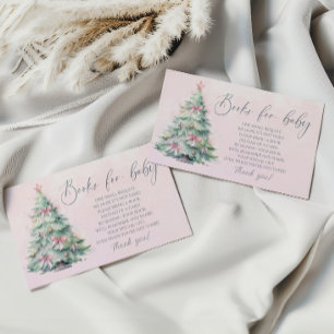 Winter Pink Christmas tree books for baby ticket  Enclosure Card