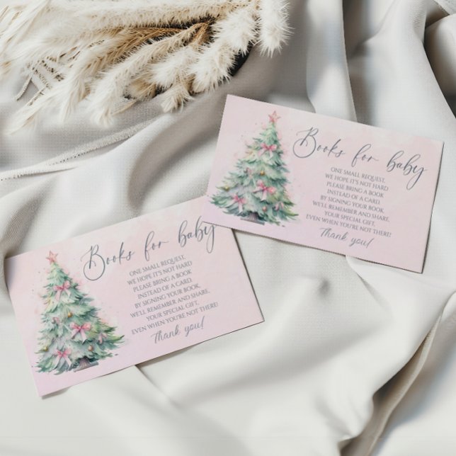 Winter Pink Christmas tree books for baby ticket  Enclosure Card (Creator Uploaded)
