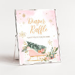 Winter Pink Gold Snowflake Diaper Raffle Poster<br><div class="desc">Make your event special with this Cold Outside Baby Shower with our cute and lovely printable Diaper Raffle Sign featuring adorable Pink Sleigh theme. Download,  personalize,  and create lasting memories with this perfect touch for your joyous celebration!

BS583</div>