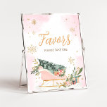 Winter Pink Gold Snowflake Favours Poster<br><div class="desc">Make your event special with this Cold Outside Baby Shower with our cute and lovely printable Favours Sign featuring adorable Pink Sleigh theme. Download,  personalize,  and create lasting memories with this perfect touch for your joyous celebration!

BS583</div>