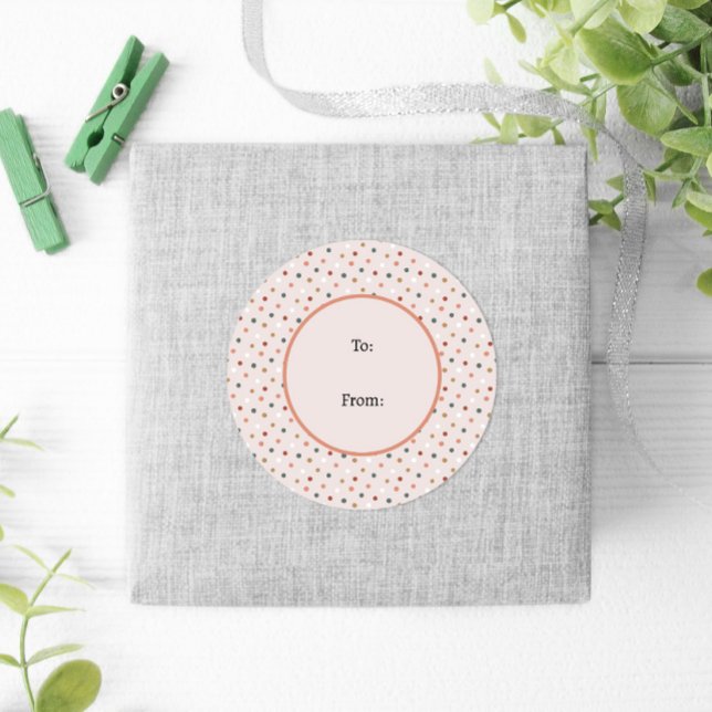 Winter Pink Pastel Fun Polka Dots Christmas Classic Round Sticker (Creator Uploaded)