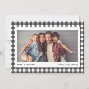Winter Plaid 3 Photo Christmas Card 