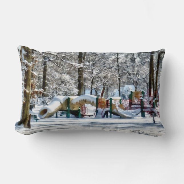 Winter Playground Lumbar Pillow (Front)