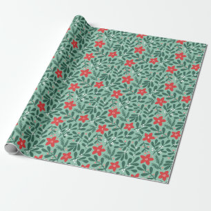Winter poinsettia pattern - Christmas flower  Wrapping Paper