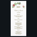 Winter Poinsettia Pine Berry Xmas Wedding Menu<br><div class="desc">Elegant and unique design featuring gorgeous watercolour pine branches,  berries,  Christmas balls,  gold hands arrangement as a winter holidays wreath on white. Use Personalise tool to add your info. For more ideas,  please visit my Gold Hands Holidays Collection.</div>