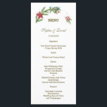 Winter Poinsettia Pine Berry Xmas Wedding Menu<br><div class="desc">Elegant and unique design featuring gorgeous watercolour pine branches, berries, Christmas balls, gold hands arrangement as a winter holidays wreath on white. Use Personalise tool to add your info. For more ideas, please visit my Gold Hands Holidays Collection.</div>