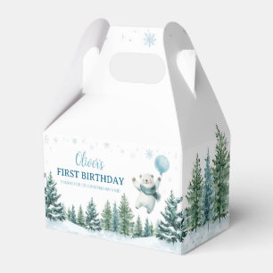Winter Polar Bear Birthday Party  Favor Box