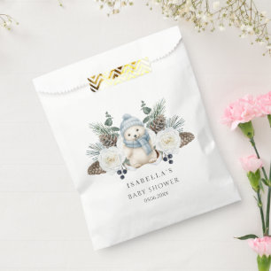 Winter Polar Bear Boy Baby Shower  Favour Bag