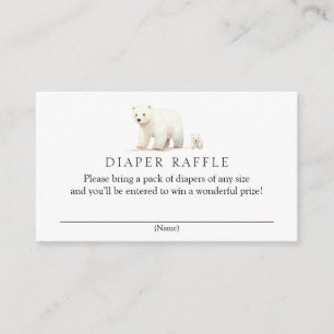 Winter Polar Bear Diaper Raffle Baby Shower Enclosure Card