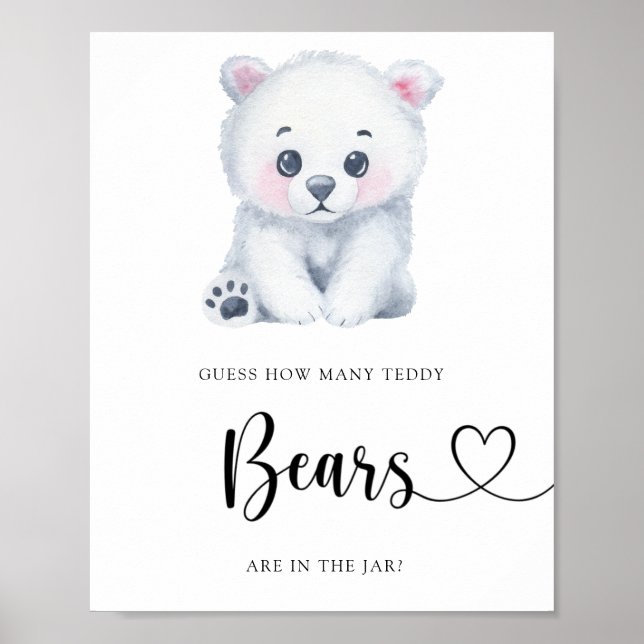 Winter Polar Bear - guess how many bears Poster (Front)
