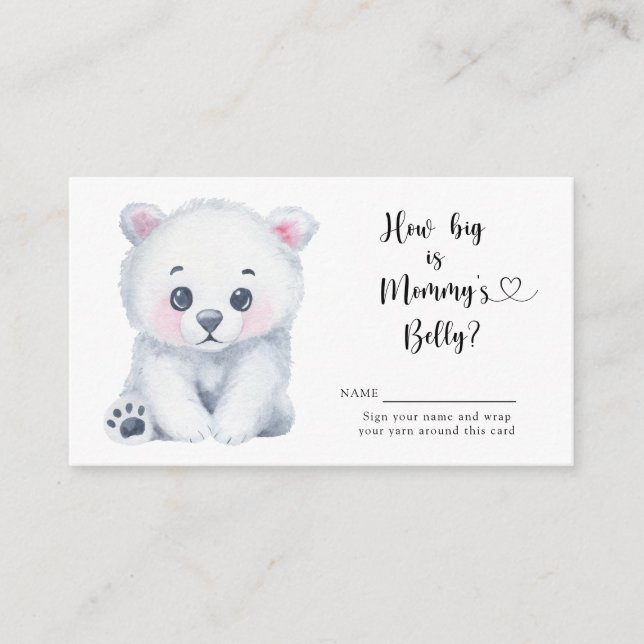 Winter polar bear How big is mommy's belly Enclosure Card (Front)
