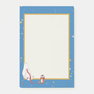 Winter Polar Bear Penguin Star Background Post-it Notes