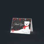 Winter Polar Bear Red Snowflake Chalkboard Thank You Card<br><div class="desc">Winter Polar Bear Red Snowflake Chalkboard Thank You Card</div>